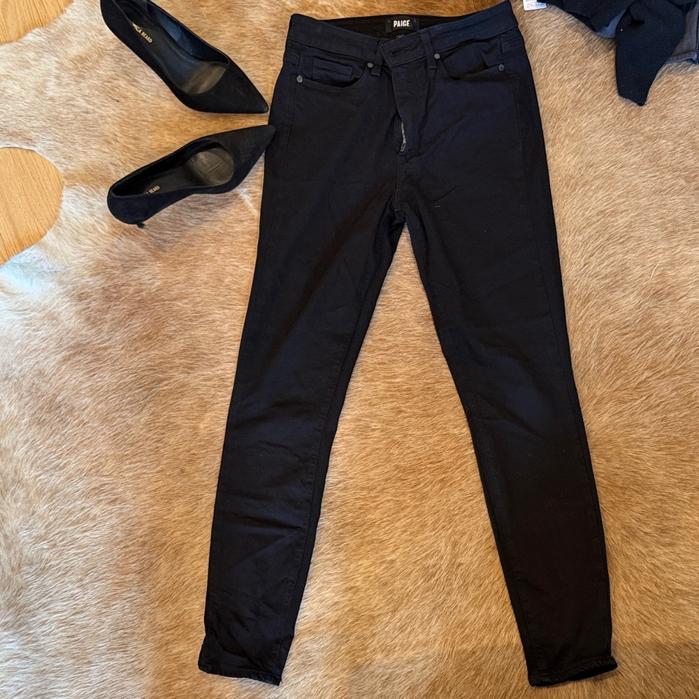 PAIGE Women's Classic Black Skinny Jeans